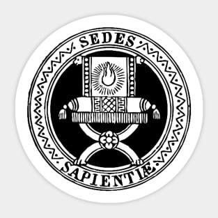 Seat of Wisdom - black bkg Sticker